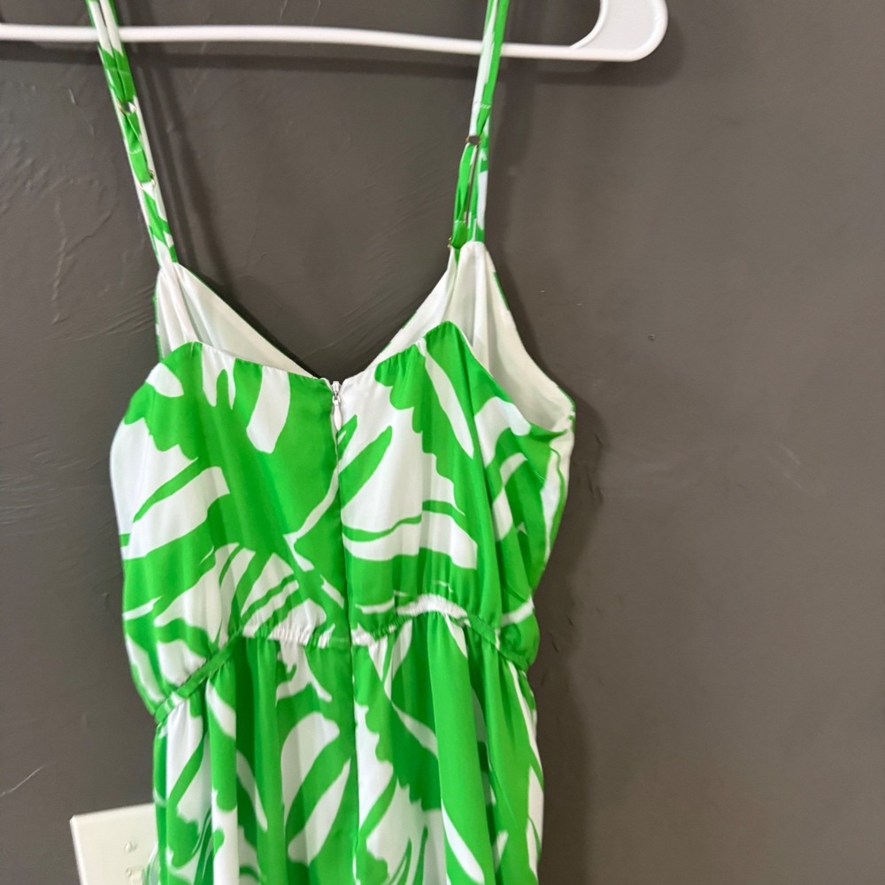 Lilly Pulitzer Target Green Tropical Palm Leaf Maxi Jumpsuit Womens S Vacation - Picture 5 of 10